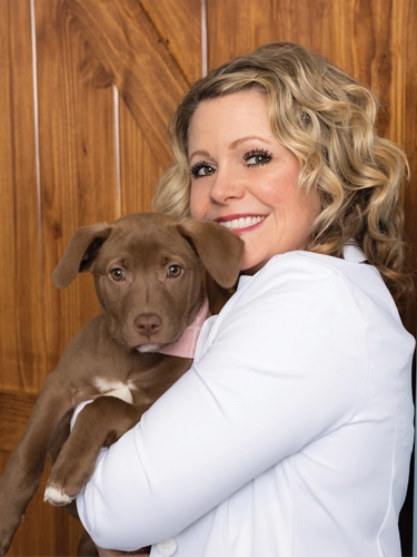 Chiropractor Lake in the Hills IL Elizabeth Eyles With Dog Chiropractor Lake in the Hills IL Elizabeth Eyles With Dog
